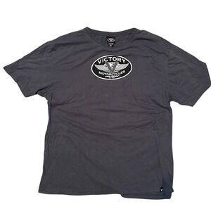 Victory Motorcycles Polaris Graphic T-Shirt Mens 2XL Charcoal Gray Cotton Tee